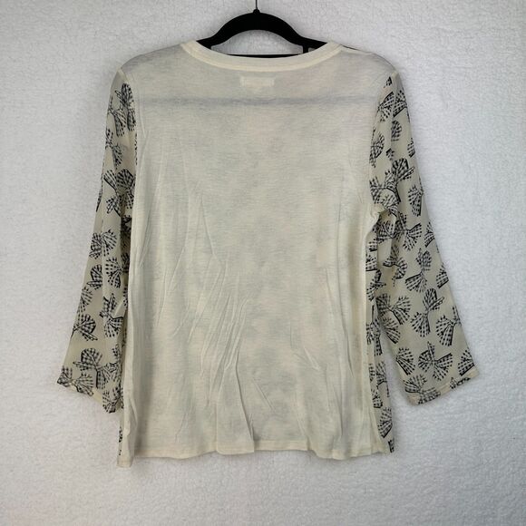Madewell Womens Long Sleeve Silk Top Size M Semi Sheer Bows Preppy Girlcore - Picture 8 of 8